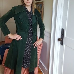 Vintage suede trench coat xs